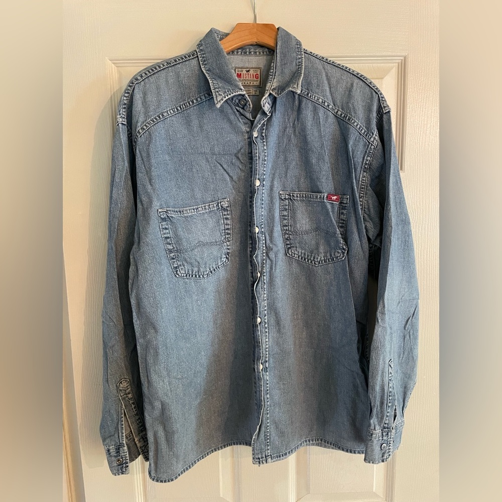 VTG Mustang Western Denim Shirt
